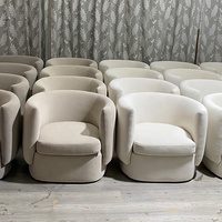 Wohnzimmermöbel Poltrona Design Nordischer Samt-Drehsessel Gold-Weißes Sofa-Set Moderner Bouclé-Akzentsessel