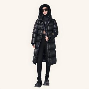 Doudoune femme <span class=keywords><strong>manteau</strong></span> long pour la chaleur hivernale, doudoune remplie de duvet de canard blanc - Product Image 4