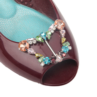 Mode métal cristal fleur tongs chaussures décorations diamant pantoufles breloques strass sandales ornement broches goujons boucles