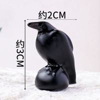 Obsidian Raven Statue Realistic Crow Carving for Halloween Home Decoration Other Crystal Crafts Product Category