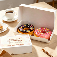 Boîtes à donuts personnalisées avec logo, emballages en papier pour donuts, boîtes d'emballage pour boulangerie, livraison de desserts à emporter