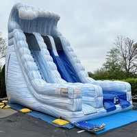 Château gonflable commercial en PVC pour enfants et adultes, avec toboggan aquatique, disponible en stock
