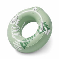 Bouée de natation gonflable d'été en PVC épaissi, durable, imperméable, colorée, avec double airbag et poignées