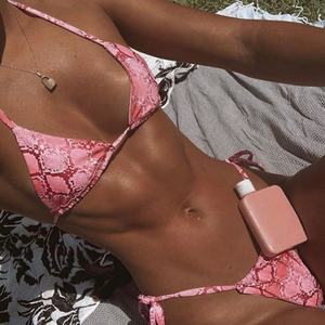 Traje de Baño Bikini Personalizado de Fábrica con Logo, Sexy, de Dos Piezas con Lazos Laterales, de Spandex/Poliéster, Secado Rápido, con Sujetador Push-Up y Tanga en V - Product Image 2