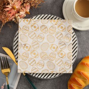 Golden Egg Pattern Paper Napkins 330mm Disposable Party Tableware 20 Sheets Per Pack - Product Image 2