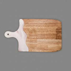 Plateau de service en marbre naturel et en bois fait main de qualité d'exportation pour la salle à manger et la décoration Disponible en quantité importante - Product Image 1