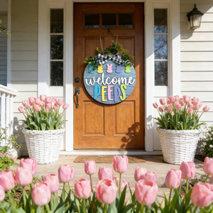 Easter Decorative Doorplate Welcome <b>Sign</b> <b>Home</b> Decor <b>Wooden</b> Plaque Pattern <b>Wooden</b> Rabbit Hanging <b>Sign</b> - Product Image 5