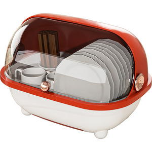 GREENSIDE Boîte de <span class=keywords><strong>rangement</strong></span> de vaisselle anti-poussière pour armoire St Kitchen Table Bowl Baguettes Drain Basket for Renting House - Product Image 3