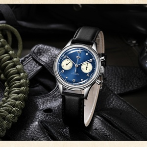 1963 Panda Pilot Chronograph Watch Men 40mm Sapphire Senior ST1901 Mechanical Wristwatches Retro <b>Clock</b> Reloj Hombre - Product Image 4