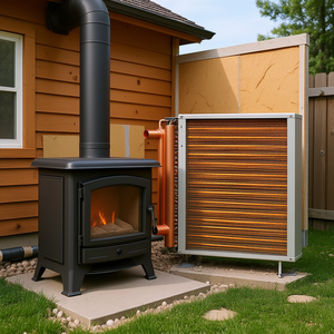 Échangeur de chaleur 16 x 16 à 3 rangées de ports en cuivre, ailettes en aluminium, pour chauffage à air forcé, poêle à bois extérieur, chauffage résidentiel - Product Image 2