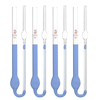 Viscosímetro de vidrio Ex-Lab 1831 W.Ostwald, tubo capilar de bola única, 0.7mm/0.5mm/0.4mm, 0.5ML, 230mm de longitud