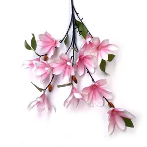 JH Factory Factory Wholesale Oem Accept Artificial Large Magnolia Flowers Silkflower Artificial Magnolia