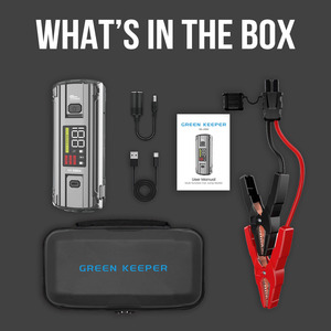 Arrancador <span class=keywords><strong>de</strong></span> Baterías <span class=keywords><strong>de</strong></span> Coche Green Keeper 2024, 3000A, 20000mAh, 12V, con Luz LED - Product Image 4
