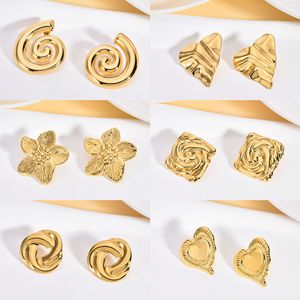 Orecchini di moda in metallo in acciaio inossidabile placcati oro non sbiadiscono orecchini di prezzo all'ingrosso per le donne - Product Image 2
