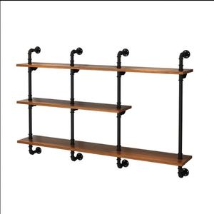 Bibliothèque de rangement pour salon, <span class=keywords><strong>étagère</strong></span> <span class=keywords><strong>murale</strong></span> flottante en fer métallique, support industriel simple et Vintage, DIY, 1 pièce - Product Image 1