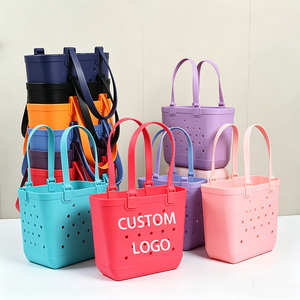 Bolsa de Compras Grande Impermeable de <span class=keywords><strong>Goma</strong></span> <span class=keywords><strong>EVA</strong></span> para Mujer con Logotipo Personalizado, Bolso de Playa de Silicona <span class=keywords><strong>EVA</strong></span>, Bolso Tipo Cartera Ecológico de Gelatina - Product Image 1
