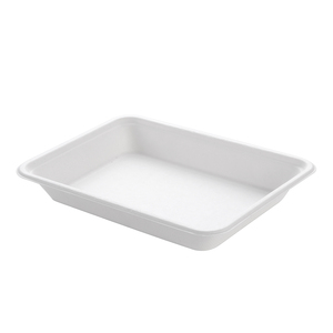 Vente en gros d'emballage de vaisselle alimentaire biodégradable compostable jetable <span class=keywords><strong>plateau</strong></span> à viande <span class=keywords><strong>plateau</strong></span> à légumes canne à sucre blanche - Product Image 1