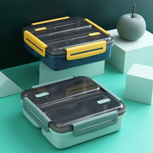 Boîte à lunch isotherme Lebo Jieyang en acier inoxydable 304 écologique avec 3 compartiments pour l'école et le bureau - Product Image 3