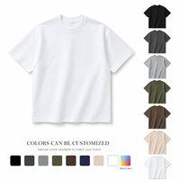 T-shirt unisexe surdimensionné 320G 100% coton, lourd, doux, respirant, décontracté, col rond, tricot dense, manches courtes, streetwear
