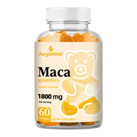 Gummies de Maca Haute Puissance 1800mg, Fourniture Directe Usine, Favorise l'Énergie, l'Humeur et l'Équilibre Hormonal, Complément Alimentaire Naturel à Base de Plantes