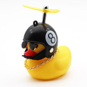 Wind Breaking Duck Tiktok Little Yellow Duck Helmet Motorcycle Bicycle Bell Duck With Helmet Promotional Toys
