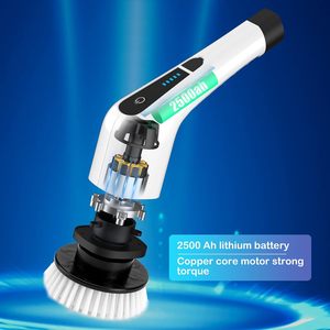 Fregadora Eléctrica Inalámbrica Retráctil 7 en 1 con Mango Largo, Cepillo de Esponja Ecológico, Carga Tipo C para Cocina y Coche - Product Image 4