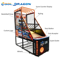 Machine de jeu d'arcade de basketball de rue, équipement de tir au basket-ball d'intérieur à monnayeur, garantie 1 an