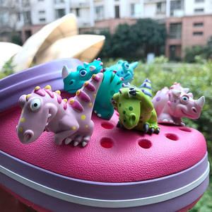 Décoration de chaussures en caoutchouc véritable en forme de fleur 3D avec boucle à motif Tigre, Zèbre, Dumbo, <span class=keywords><strong>Dinosaure</strong></span>, accessoires - Product Image 3