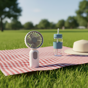 Ventilateur de refroidissement portable USB alimenté par batterie, <span class=keywords><strong>mini</strong></span>, 3 vitesses, à main, pour le camping, la voiture, l'usage domestique, léger, emballage en boîte colorée - Product Image 1