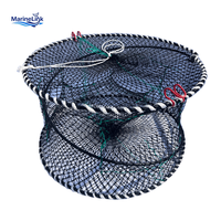 Piège à crabes personnalisé en HDPE avec ressort, 45*25cm, 3 entrées, pliable, prix usine