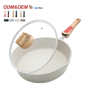 Bán buôn có thể tháo rời đúc nhôm saute <span class=keywords><strong>Pan</strong></span> Chảo Granite không dính sâu Frying <span class=keywords><strong>Pan</strong></span> với nắp - Product Image 1
