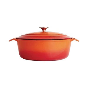 Household Enamel Coated Casserole With Secure Lid for Braising Soups and Making Hearty Home Dishes Easily at Home - Product Image 1