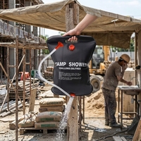 Sac de Douche Pliable Portable Écologique en PVC 20L Noir avec Interrupteur Marche/Arrêt pour Camping et Randonnée en Extérieur Baolong