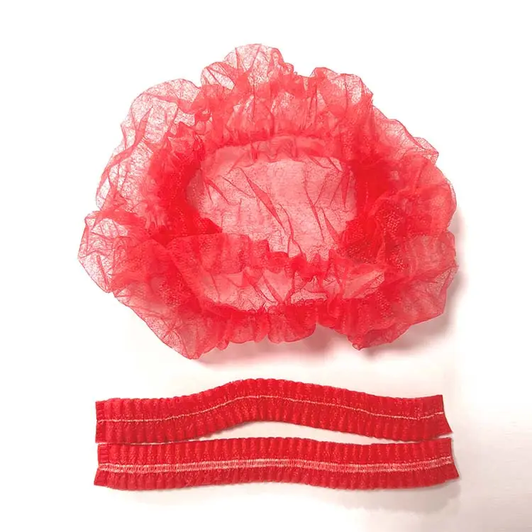 OEM Red non-woven clip cap Surgical Doctor Hat Hair Net for food industry wholesale price