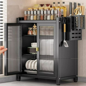 Versatile Multi Layer Kitchen Cupboard <strong>Storage</strong> Cabinet Dinnerware <strong>Tabletop</strong> Rack Draining Feature Top <strong>Storage</strong> Use for Tableware - Product Image 3