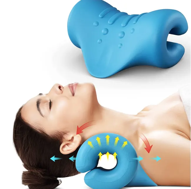 Novo Design Cervical Spine Stretch Gravidade Muscular Relaxamento Tração Pescoço Maca Aliviar Dor Massagem Pescoço Travesseiro