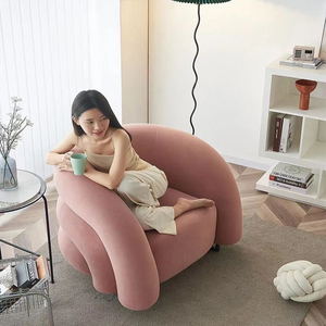 Nordic Light Luxury Single Sofa <b>Chair</b> Modern Minimalist <b>Living</b> <b>Room</b> Stainless Steel Foot Leisure <b>Chair</b> - Product Image 1