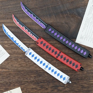Couteau d'extérieur HL New Warrior en acier Damas, pour l'autodéfense et la découpe de papier, personnalisable OEM, style lame à bouton-poussoir pour le bricolage - Product Image 5