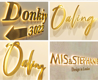 Letreros de Número de Puerta Iluminados de Aluminio y Acero Inoxidable Modernos de Alta Gama Personalizados para Casa, Apartamento, Hotel, Tienda