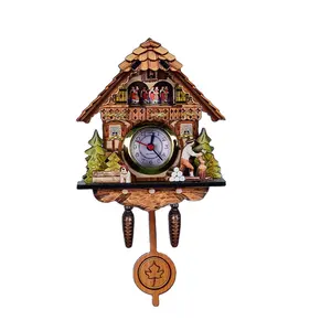 Di legno MDF Orologio Da Parete, A cucù A Forma di Orologio Antico orologio A Pendolo per la Casa Camera Dei Bambini Della Decorazione Della SCULTURA FATA Logo Personalizzato Printingoem LOGO