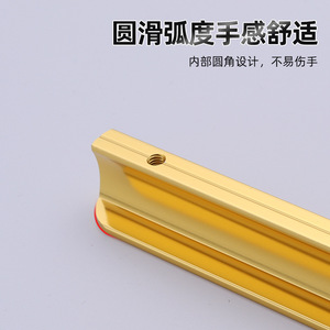 Modern Minimalist Aluminum Alloy <b>Cabinet</b> Handles Bar Shape Durable Drawer Door Hardware Black Finish - Product Image 4