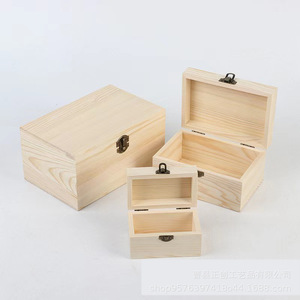 กล่องไม้สนแบบเปิดฝา 10x15x8 ซม. สำหรับเก็บเครื่องประดับ จัดระเบียบบนโต๊ะ บรรจุภัณฑ์ทั่วไป - Product Image 2