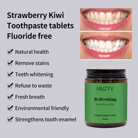 Comprimés de dentifrice à la menthe biologique naturelle biodégradable écologique pour soins buccaux de voyage, blanchiment des dents avec fluorure