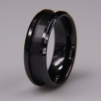 TIZTI Ring Individueller DIY-Schmuck 8mm Wolfram-Einlage-Ring mit Kanalfassung Blanko-Ringkern für DIY-Einlagen-Ring für Herren