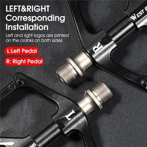 Pédales de vélo WEST BIKING à roulements magnétiques, pédales de vélo à plateforme en alliage d'aluminium, grande surface, route, <span class=keywords><strong>VTT</strong></span>, pédales de vélo de montagne - Product Image 4