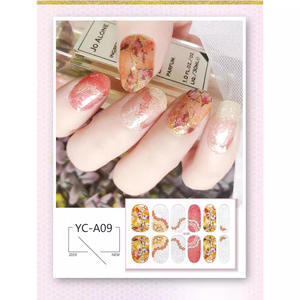 Autocollants pour ongles en film polonais style chinois rétro, à couverture complète, avec paillettes dorées et dégradé, pour femmes, vente en gros du fabricant Yas Y C Model - Product Image 2