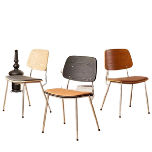 Nordic Japanese Design Metal <b>Dining</b> <b>Chairs</b> with Solid Backrest for Hotel and Home Use Modern Furniture - Product Image 1
