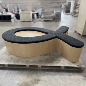 2023 Innovative Fun Look Public <strong>Bench</strong> Seating <strong>Padded</strong> Wood Seating for Retail Shop Hotel - Product Image 2