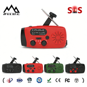 Outdoor <strong>Solar</strong> &amp; <strong>Hand</strong> <strong>Crank</strong> Dynamo Flashlight Emergency Weather Radio NOAA Weather Band 4000mAh Battery <strong>Power</strong> <strong>Bank</strong> LED Lighting - Product Image 1