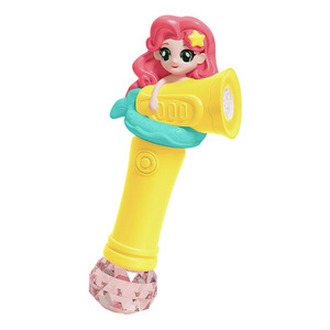 Varita de burbujas de sirena para niñas, pistola de burbujas de plástico portátil con bola luminosa, de 2 a 4 años, para jugar en la playa y al aire libre - Product Image 1